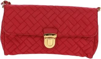 Prada Pre-owned Clutches, female, Red, Size: ONE SIZE Pre-owned Nylon Clutch