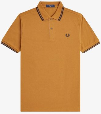 Fred Perry Heren Twin Tip Poloshirt (Donker Karamel)
