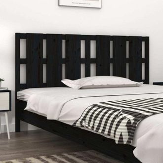 vidaXL Bed Headboard Black 165.5x4x100 cm Solid Wood Pine Vidaxl
