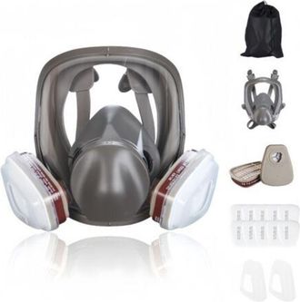 OEM Mascarilla Protectora Facial Completa Antivaho - Respirador Para Pintura Y Productos Qu&iacute;micos - Filtro De Algod&oacute;n Incluido - Ajuste C&oacute;modo De Silicona