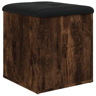 vidaXL Vidaxl - Banco Con Almacenaje Madera Ingenier&iacute;a Roble Ahumado 42x42x45cm