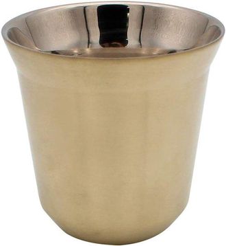 OEM Taza De Caf&eacute; Espresso De Acero Inoxidable, Doble Pared, Con Aislamiento T&eacute;rmico, Para C&aacute;psulas, Color Oro Claro
