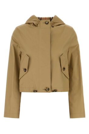 Burberry Beige Solid Hood Jacket