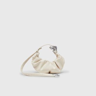 Diesel Grab-D-Small scruched hobo bag - Shoulder Bags - Woman - White