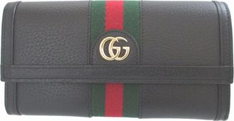 Gucci Black Leather Long Wallet (Bi-Fold) (Pre-Owned)