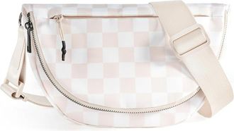 Generic Checkered Crossbody Bags for Women and Girls, Durable Strap Roomy Versatile Mom-Friendly Diaper Bag Bum Handbag with Multiple Pockets (Beige Checkered
