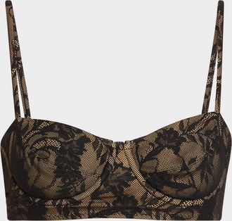 Norma Kamali Floral Lace Underwire Bikini Top