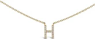 House of Brilliance 10K Gold Diamond Accent A-Z Block Initial Pendant Necklace