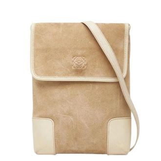 Loewe Pre-owned Cross Body Bags, female, Beige, Size: ONE SIZE Pre-owned Suede Shoulder Bag