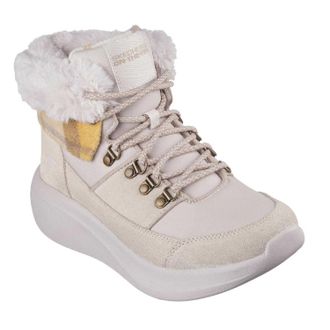 Skechers Enkelhoge laarzen voor dames met imitatiebontrand uit de On The Go-collectie (Natuurlijk)