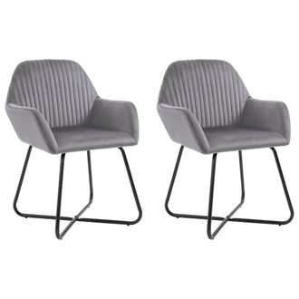 vidaXL Dining Chairs 2 pcs Gray Velvet, 249804