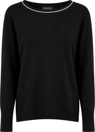 KANGRA Maglia a barchetta con profilo decorativo - - Knitwear - Donna - Nero - L