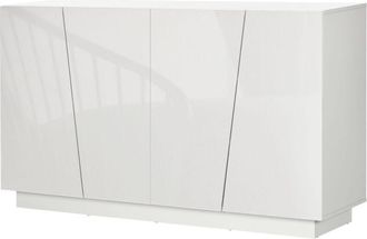HOMCOM Mobile Moderno a 5 Livelli in Truciolato Bianco con Base Rialzata - Homcom