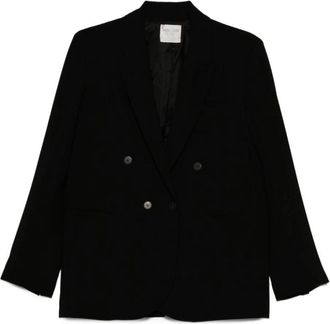 Forte_Forte Zwarte jas voor vrouwen Aw 25 - Dames - Blazers - Zwart - S - Wol - Jassen
