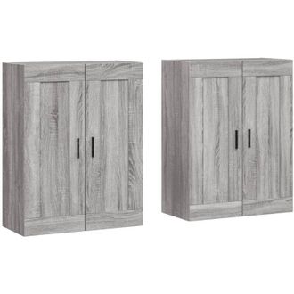 vidaXL Armarios De Pared 2 Uds Madera De Ingenier&iacute;a Gris Sonoma Vidaxl