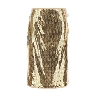 Prada Midi Skirts, female, Yellow, Size: S Sequin Midi Skirt