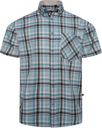 KAM Mens Short Sleeve Premium Checked Shirt - Blue - 4XL
