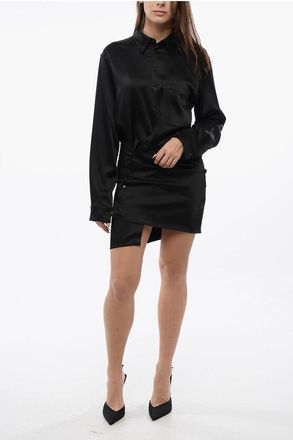 Off-white Satin TWIST Wrap Shirt Dress size 42