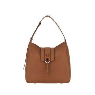 Hogan Brown H01X Hobo Verticale Leather Hobo Bag
