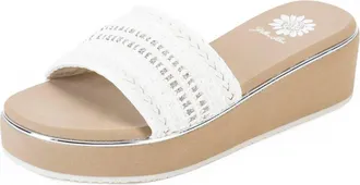 Yellow Box Womens Guida Slide Sandal In White
