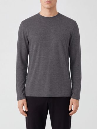 Brunello Cucinelli T-shirt girocollo a maniche lunghe in misto seta e cotone