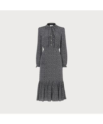 L.k. Bennett Womens Mimosa Dress, Navy Silk - Size 12 UK