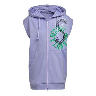 adidas Logo Alphabet Printing Pattern Hooded Zipper Purple IB5904