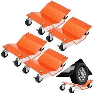 OEM Carro Para Ruedas De Coche, Capacidad De 2721 Kg, Construcci&oacute;n Robusta, 4 Piezas, Color Naranja
