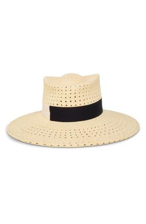 Gigi Burris Millinery Merle Open Weave Straw Sun Hat in Natural at Nordstrom, Size Medium