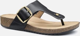 Hotter Womens Resort Womens Toe Post Sandals - Black - Size: 5.5