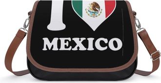 Generic I Love Mexico Mexican Womens Crossbody Bag Fashion Shoulder Handbags Message Tote Bag with Adjustable Strap