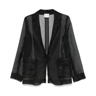 Forte_Forte Blazers, female, Black, Size: M Silk Nero Jacket