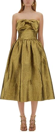 Self Portrait Metallic Jacquard Midi Dress