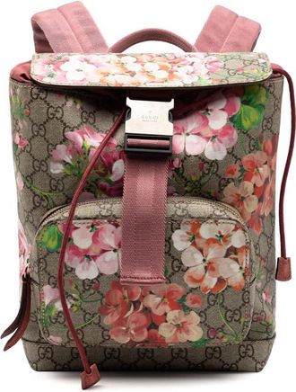 Gucci Pre-owned Gucci Small GG Supreme Blooms Single Buckle Backpack Ladies 410544 200047