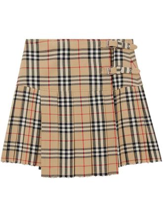 Burberry Vintage Check Wool Miniskirt
