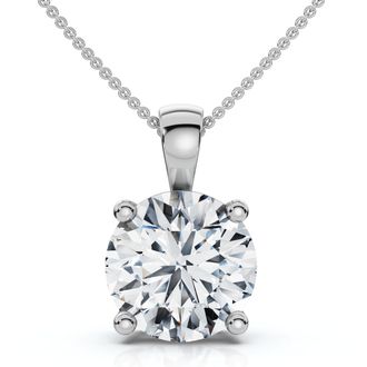 Pompeii3 Certified 2.30Ct Diamond Solitaire Pendant 14k Gold 18 Necklace Lab Grown