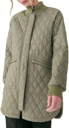 Lole Quilted Water Repellent Nylon Bomber Jacket in Willow at Nordstrom, Size X-Large