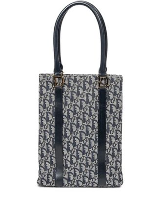 Dior 1990s monogram top-handle bag - women - Canvas/Leather - One Size - Neutrals