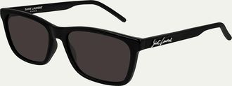 Saint Laurent Mens Square Solid Injection Sunglasses
