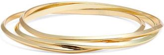 Nordstrom Set of 3 Knife Edge Bangles in Gold at Nordstrom
