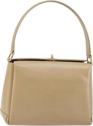 Gucci Pre-owned Vintage Handtas - Dames - Vintage Handtas - Beige - ONE Size - Leer - Vintage