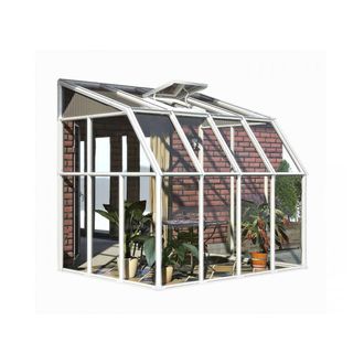 Palram Lean To Greenhouse Sun Room Clear 6 x 12 - L386 x W200.5 x H247 cm in White