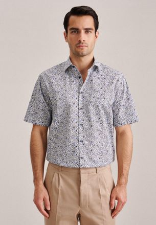 Seidensticker Businesshemd SEIDENSTICKER Regular, Herren, Gr. S38, normale &Auml;rmell&auml;ngen, gr&uuml;n (dunkelgr&uuml;n), 100% Baumwolle, bedruckt, regular fit, gerader Abschluss,