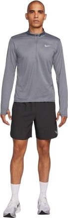 Nike Heren Core hardloopshirt met halve rits en lange mouwen (Rook Grijs)