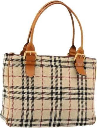 Burberry Pre-owned Handbags, female, Beige, Size: ONE SIZE Pre-owned Vintage Canvas Hand Bag