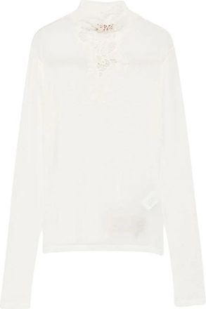 Ermanno Scervino Su&eacute;ter con ribete de encaje - Tops - Mujer - Blanco - 2XS