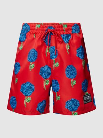 Versace Jeans Couture Shorts mit Allover-Muster in Rot, Gr&ouml;&szlig;e XL