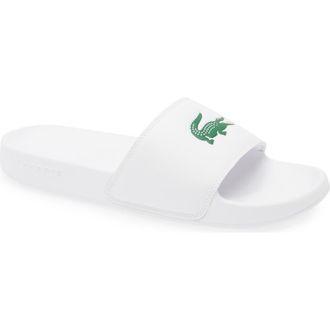 Lacoste Serve Slide Sandal in White/Green at Nordstrom Rack, Size 13