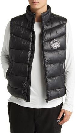BOSS x NFL Corner Recycled Polyamide Puffer Vest in Las Vegas Raiders Black at Nordstrom Rack, Size Large