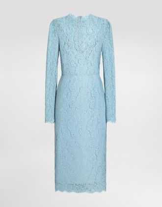 Dolce & Gabbana Cordonetto Lace Sheath Dress - Woman Dresses Azure 36